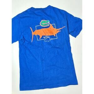 Guy Harvey T-Shirt Men's Size 32 Blue Fish Graphic Print Short Sleeve Crew Neck